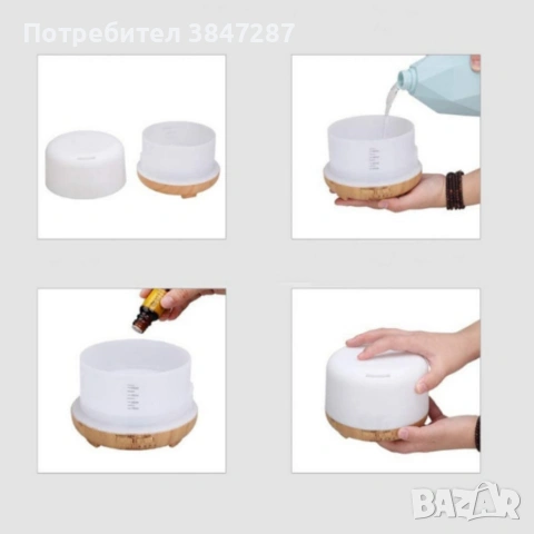 Арома дифузер - овлажнител за въздух с дистанционно управление, снимка 7 - Овлажнители и пречистватели за въздух - 54214464