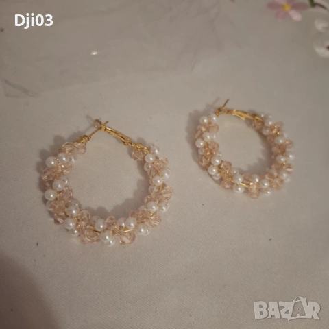 Обемни Обеци с перли, снимка 3 - Обеци - 54321205
