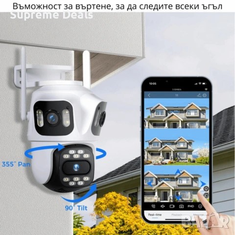 Тройна външна WiFi камера P15-SP3 с три екрана за наблюдение , снимка 3 - IP камери - 54161213