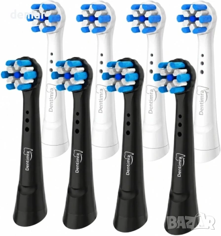 Глави за четки за зъби Oral B iO 3 4 5 6 7 8 9 10 серия, пакет от 8, микс, черни-бели, Dentimra