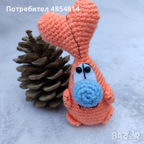 Зайче „Валентинка“. Размер 12 см., снимка 2 - Плюшени играчки - 55192272