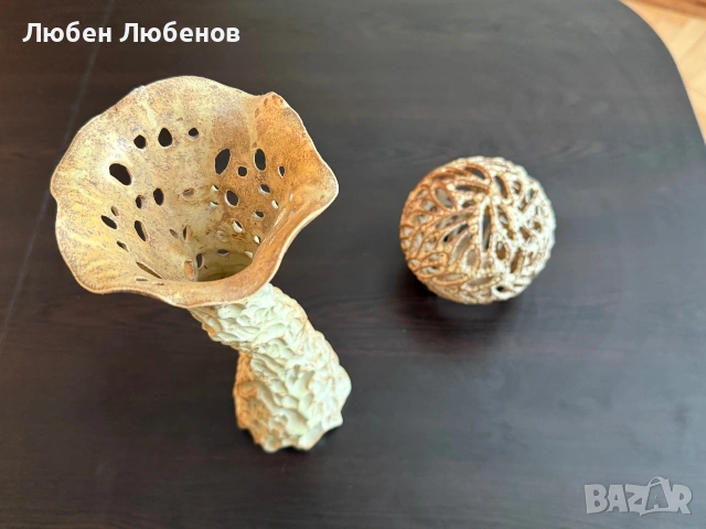 Чудесна Ръчно изработена от Художник пластик, крива ажурна Ваза и Свещник, снимка 12 - Романтични подаръци - 54987474