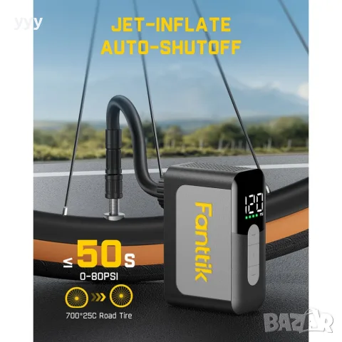 Fanttik X10 Ace Mini Bike Pump , снимка 6 - Компресори - 55428872