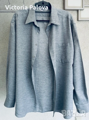 Белгийска мъжка риза Alfa Shirts, Glacier Gray, немачкаема материя - XL/XXL, снимка 3 - Ризи - 54528008