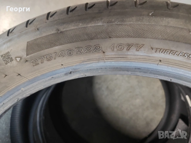 2бр. летни гуми 275/40/22 Bridgestone, снимка 4 - Гуми и джанти - 54720457