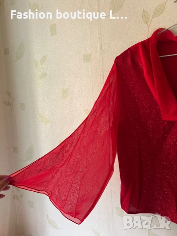 Нова с етикета червена блуза с блестящи камъчета ❤️ Налични размери M , L , XL ❤️, снимка 4 - Блузи с дълъг ръкав и пуловери - 54621799