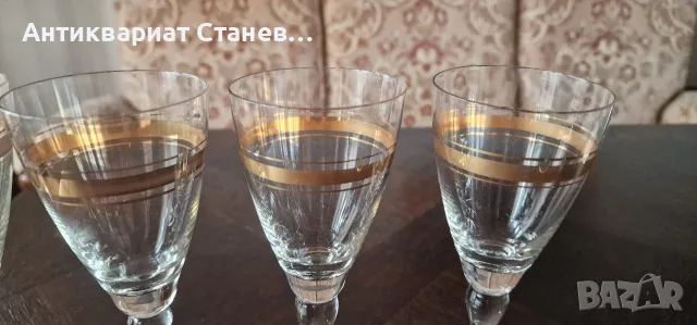 Ретро комплект чаши с златен кант, снимка 6 - Чаши - 55316661
