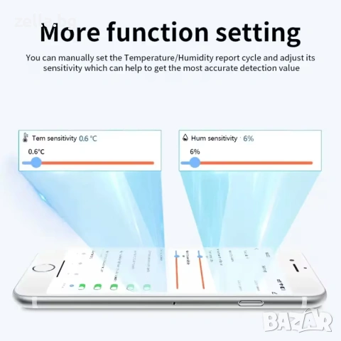 WiFi термометър и влагомер Tuya 2.4GHz – прецизен мониторинг на температура и влажност 10317, снимка 5 - Друга електроника - 54663525