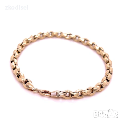 Златна мъжка гривна 6,45гр. 21,0см. 14кр. проба:585 модел:38185-1, снимка 2 - Гривни - 53981318