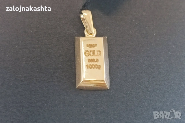 Нова Златна висулка кюлче-0,89гр/14кр, снимка 2 - Колиета, медальони, синджири - 54508026