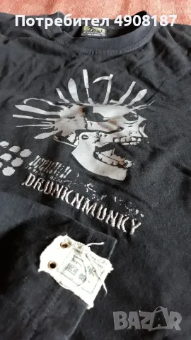 Тениска Drunk Monkey. Бродерия, снимка 3 - Тениски - 55588995