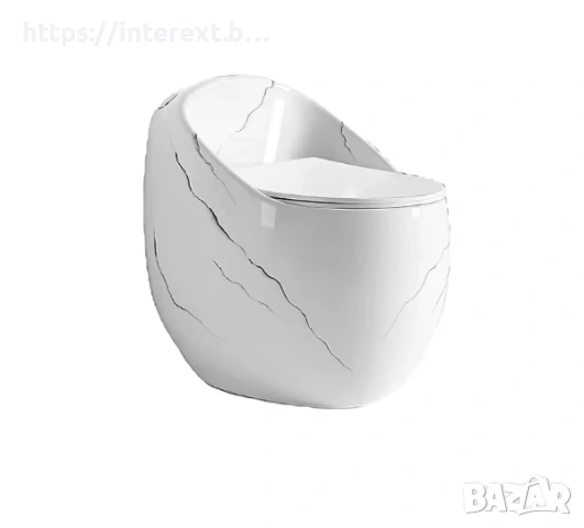 Дизайнерски моноблок с ергономична форма/ бял мрамор