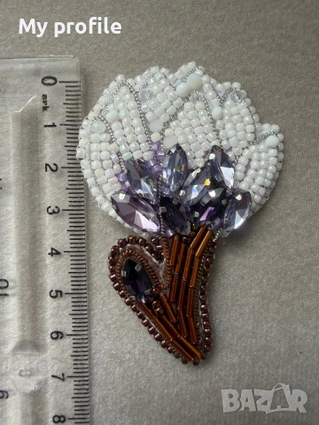 Царствена уникална Handmade брошка - Магнолия , снимка 3 - Колиета, медальони, синджири - 54223331