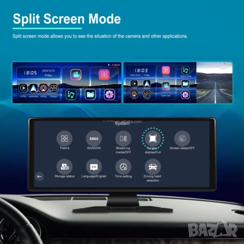 11.3” Мултимедия 4K DVR Видеорегистратор CarPlay Android Auto монитор, Дисплей WiFi Bluetooth Камера, снимка 5 - Аксесоари и консумативи - 54467757