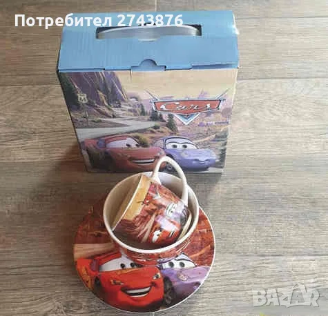 Детски порцеланов сервиз за хранене - количките Маккуин, снимка 2 - Сервизи - 51847225