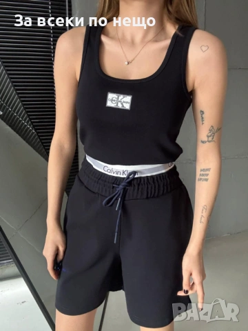 Calvin Klein Дамски Летен Комплект👚🩳Дамски Къс Екип Келвин Клайн - 5 Цвята Код I_254, снимка 4 - Спортни екипи - 54876810