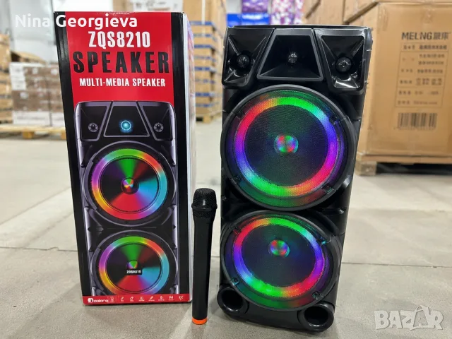 Bluetooth тонколона speaker ZQS-8210 2x8" 4800mAh