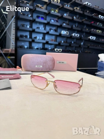 Очила + висок клас калъф + на марката кутия + сертификат + кърпичка miu miu 