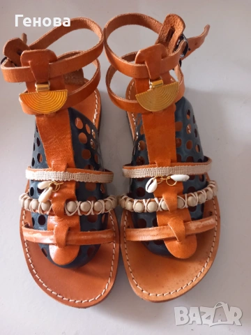 Дамски сандали естествена кожа