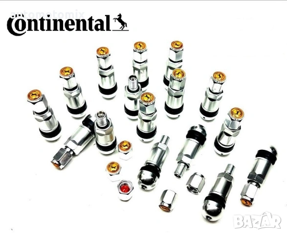 Метални вентили за алуминиеви джанти Continental,Тъмно сиви, Сребристи,Червени,Сини,Жълти - 891344, снимка 2 - Аксесоари и консумативи - 42733327