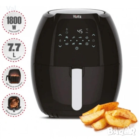 Промоция - Фритюрник AirFryer Voltz OV51980F 1800W, 7.7L, 2 ГОДИНИ ГАРАНЦИЯ, снимка 8 - Фритюрници - 54671786