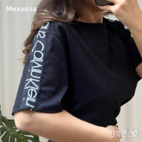 Дамски памучни тениски CK - два цвята - 20€, снимка 2 - Тениски - 54075662