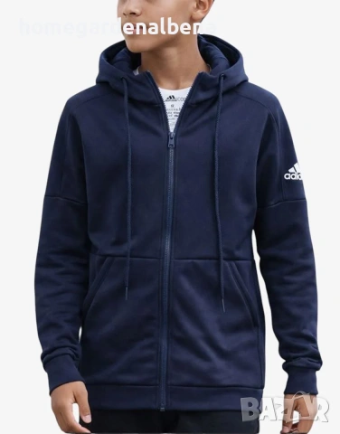 ADIDAS Stack Logo Hoodie Blue Детско Горнище Оригинал 152 164 170