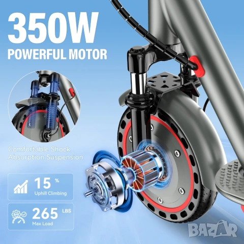 Електрическа тротинетка D8 Pro 350W | 31 км/ч, до 30 км пробег, APP, нова, снимка 4 - Велосипеди - 54856074