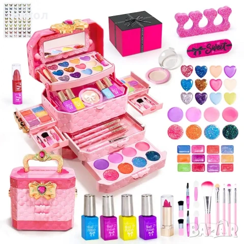 Музикално куфарче с нетоксичен грим за деца Music Gift Box, луксозен грим за деца, 3Y+, снимка 5 - Музикални играчки - 54191734