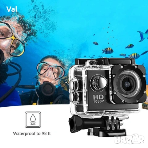 Екшън камера SPORTS CAM, водоустойчива, 4K HD, снимка 7 - Камери - 55164130