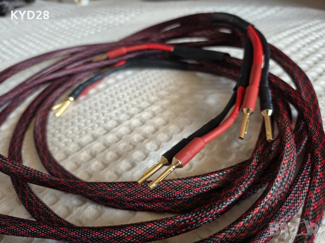 Custom Кабели за тонколони 2х3 метра – 4.0 mm² сечение (Позлатени банани)