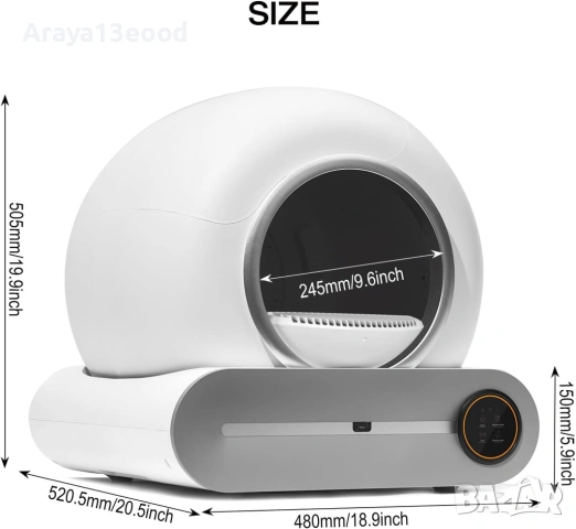 Интелигентна самопочистваща се котешка тоалетна, снимка 3 - За котки - 54062991