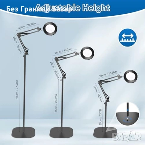 Нова Лупа 10X с LED светлина стойка щипка 3 режима 10 яркости USB гъвкаво рамо, снимка 6 - Други стоки за дома - 54195344