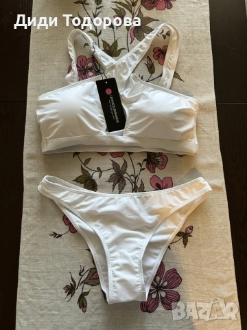 Нов бял бански от две части Leonardo Swimwear (Размер L)