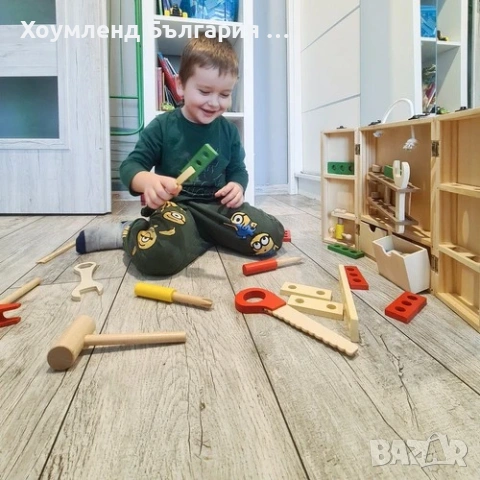 Детска дървена работилница тип куфар с инструменти 32в1, снимка 3 - Образователни игри - 54302110