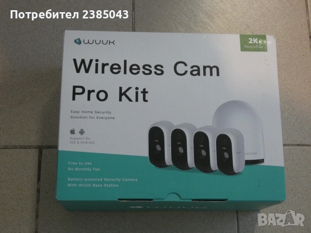 WUUK 4 Cam Pro-Безжични IP, охранителни камери с акомулаторни батерии, снимка 2 - Комплекти за видеонаблюдение - 55182403