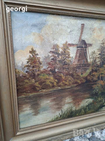 две антични картини маслени бои върху платно на художника M. Vasseax, снимка 4 - Картини - 54029832