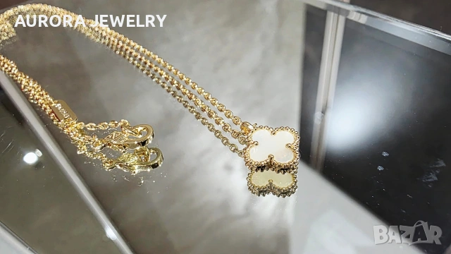 Van Cleef & Arpels VCA Gold Mother of Pearl Sweet Alhambra Clover Дамско Колие, снимка 7 - Колиета, медальони, синджири - 54309303