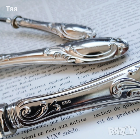 Посребрени прибори за сервиране , снимка 2 - Антикварни и старинни предмети - 54321703