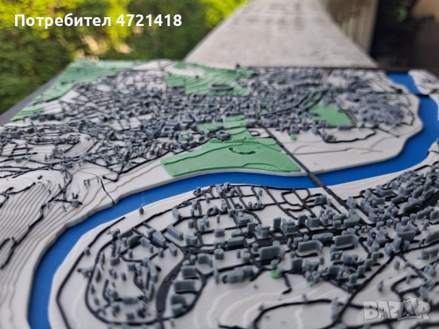 Авторски 3D Релефен макет на гр. Кърджали – Луксозна Карта / Уникален Декор, снимка 8 - Декорация за дома - 54670646