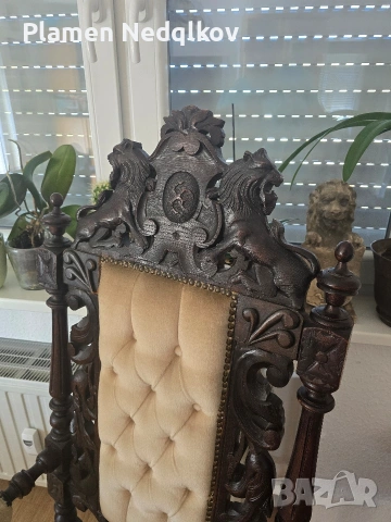 Продавам дървен стар трон ., снимка 8 - Столове - 44877603