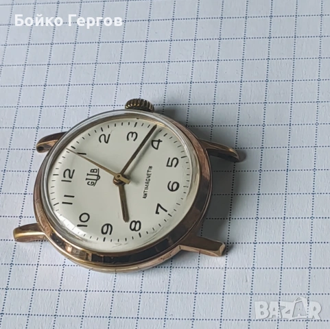 Германски колекционерски Винтидж часовник GUB GLASHUTTE кал.70.1 ,Позлата 20MK. Работи перфектно ! , снимка 4 - Мъжки - 54379525