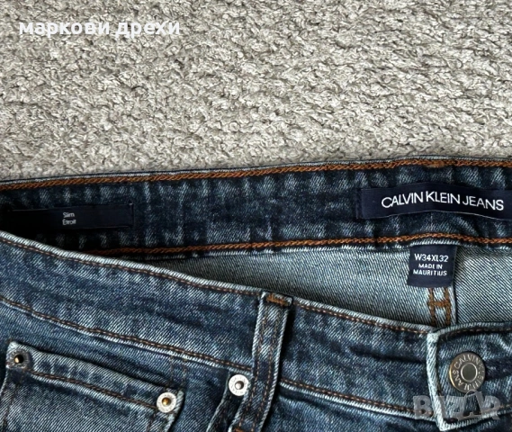 Calvin Klein Jeans Slim Fit - dark-blue denim 34, снимка 5 - Дънки - 54101722