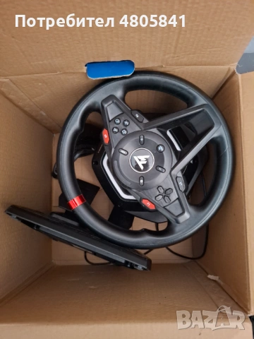 T128 Racing Wheel, състезателен волан. Съвместим с компютър и PS 4 PS5, снимка 3 - PlayStation конзоли - 54290866