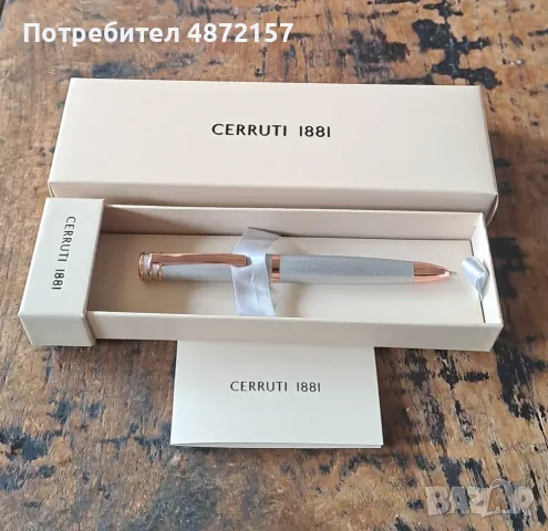 химикалка Cerruti 1881 Черути Austin Diamond сребро хром розово злато, снимка 3 - Други - 55577871