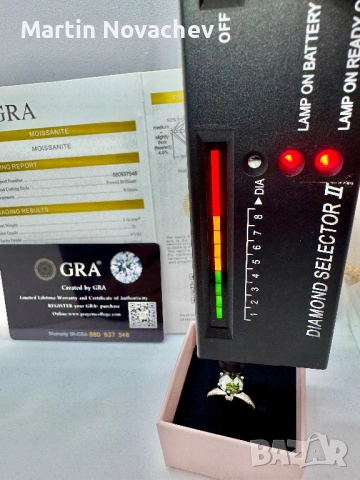 Сребърен пръстен с мойсанит (Диамант) 3 карата, снимка 11 - Пръстени - 53991226