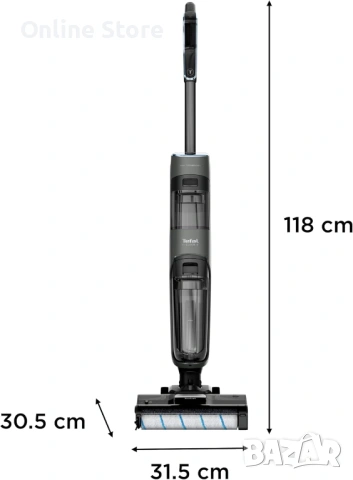 Tefal X-CLEAN 4 безжична прахосмукачка за мокро и сухо почистване GF5035M0, снимка 2 - Прахосмукачки - 54169922