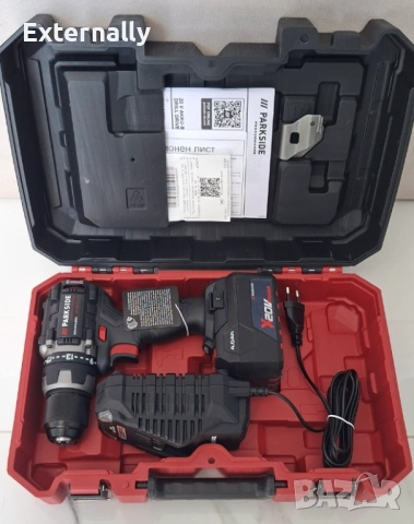Акумулаторна бормашина Parkside Performance PABSP 20 Li C4 + батерия + зарядно – гаранция, снимка 2 - Бормашини - 54710743