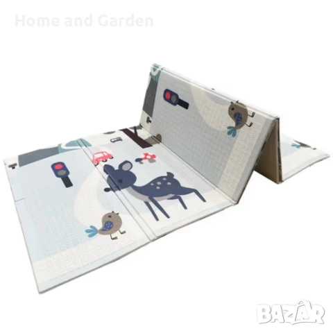 Двулицев образователен детски килим Азбука, цифри и животни 180 х 200 см - водоустойчив, сгъваем, снимка 5 - Други - 53990135
