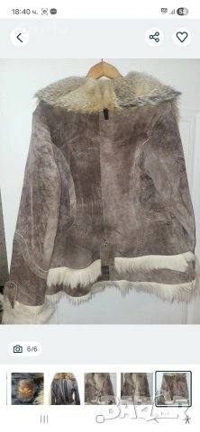 Яке от естествена кожа и яка от лисица, снимка 5 - Якета - 54333172
